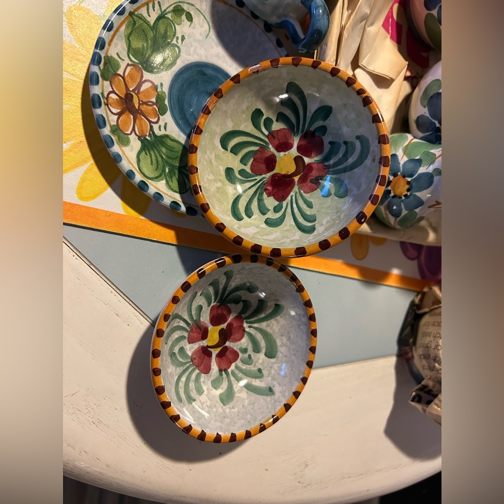 New handmade direct from Almalfi italian ceramic. 3 and 1/2 inch bowls